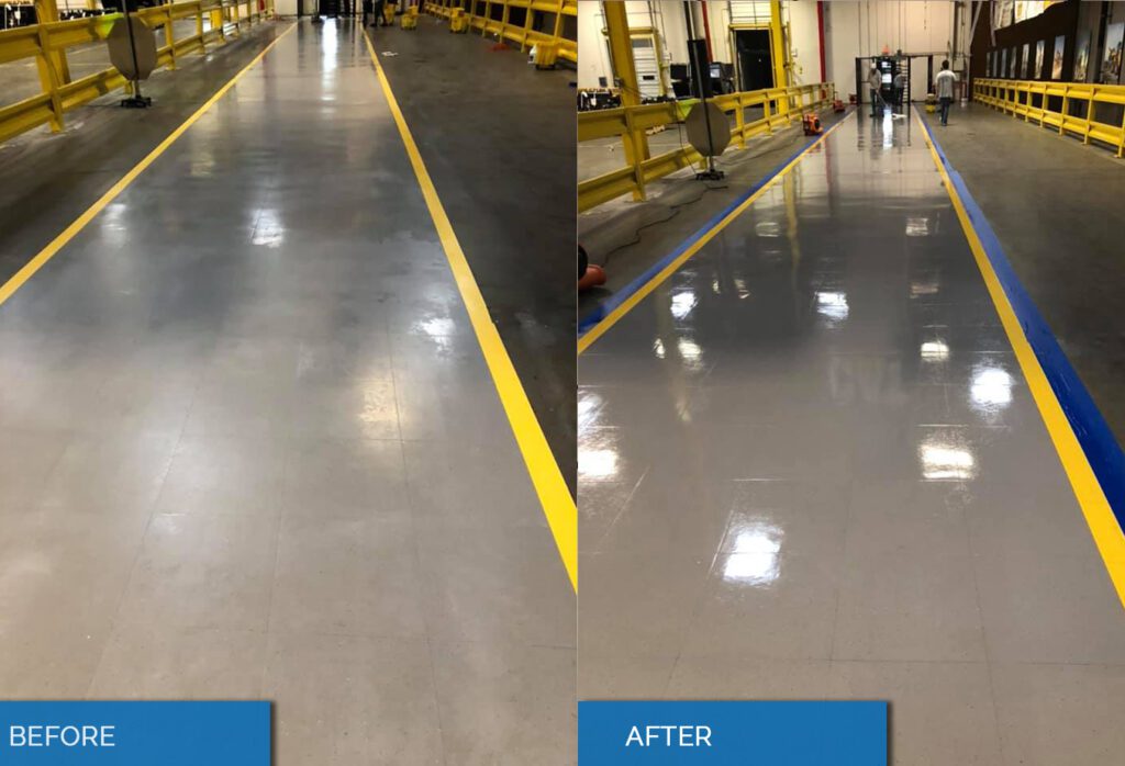 Shiny floor after cleaning